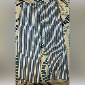 0XL Big Bud Press Blue/Yellow Pinstriped Work Pants